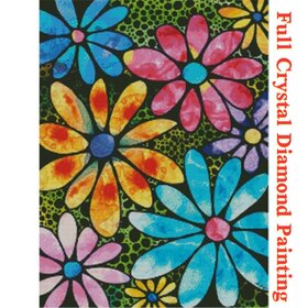 Crystal Diamond Painting Flowers colorful 01 (size of your choice)