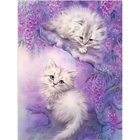 Diamond Painting Two White Kittens (size and shape of stones of your choice)
