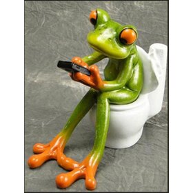 Diamond Painting Toilet Frog with Phone (size and shape of stones of your choice)