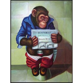 Diamond Painting Toilet Monkey (size and shape of stones of your choice)