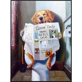 Diamond Painting Toilet Dog Golden Retriever (size and shape of stones of your choice)