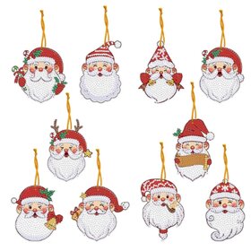 Diamond Painting Christmas pendants 06 (10 pieces)