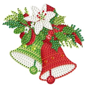Diamond Painting Christmas sticker large Christmas bells 02 (13cm)