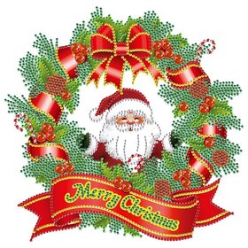 Diamond Painting Christmas sticker large Christmas wreath 03 (22cm)