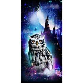 Diamond Painting Owl with Castle (size and shape of stones of your choice)