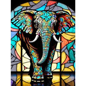 Diamond Painting Stained Glass Elephant