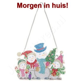 Diamond Painting Christmas Hanging Ornament 01 20cm (Snowmen)