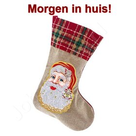 Diamond Painting Christmas Sock 04 (Santa face/30cm)