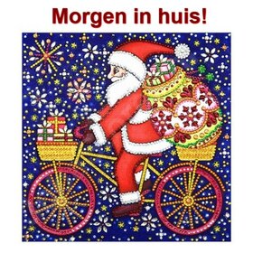 Special Diamond Painting Santa Claus on bicycle 25x25cm