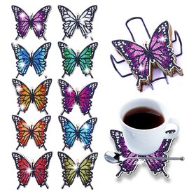 Diamond Painting Coasters 03 Butterflies (10 pieces)