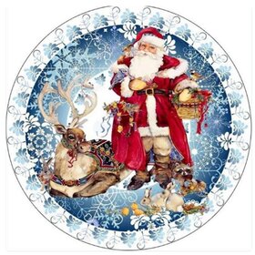 Diamond Painting Christmas - Santa Claus with Reindeer in Circle
