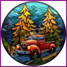 Diamond Painting Stained Glass Christmas Car 02