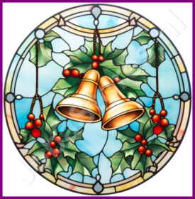 Diamond Painting Stained Glass Christmas Bells 02