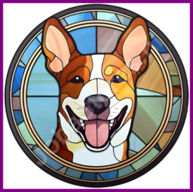 Diamond Painting Stained Glass Dog - Basenji 03