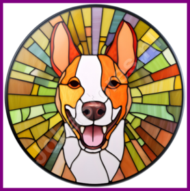 Diamond Painting Stained Glass Dog - Basenji 04