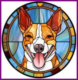 Diamond Painting Stained Glass Dog - Basenji 05