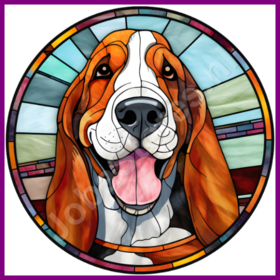 Diamond Painting Stained Glass Dog - Basset Hound 05