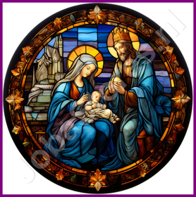 Diamond Painting Stained Glass Christmas Biblical Figures 02