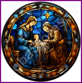 Diamond Painting Stained Glass Christmas Biblical Figures 03