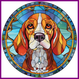 Diamond Painting Stained Glass Dog - Beagle 02