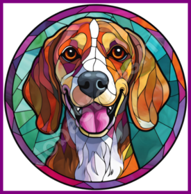 Diamond Painting Stained Glass Dog - Beagle 03