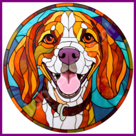Diamond Painting Stained Glass Dog - Beagle 04
