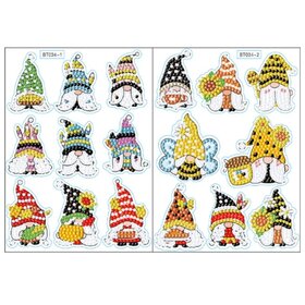 Diamond Painting Sticker set gnomes (17 pieces)