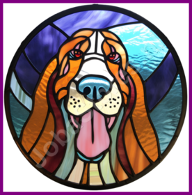 Diamond Painting Stained Glass Dog - Bloodhound 01