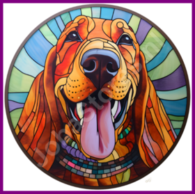 Diamond Painting Stained Glass Dog - Bloodhound 02