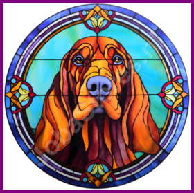 Diamond Painting Stained Glass Dog - Bloodhound 03