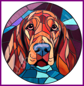 Diamond Painting Stained Glass Dog - Bloodhound 04