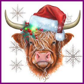 Diamond Painting Scottish Highlander Christmas 03