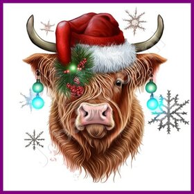 Diamond Painting Scottish Highlander Christmas 05