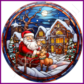 Diamond Painting Stained Glass Christmas Village 05