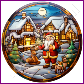 Diamond Painting Stained Glass Christmas Village 06