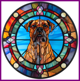 Diamond Painting Stained Glass Dog - Boxer 02