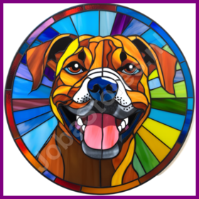 Diamond Painting Stained Glass Dog - Boxer 03