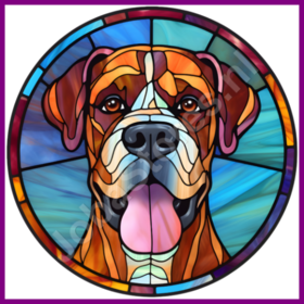 Diamond Painting Stained Glass Dog - Boxer 05