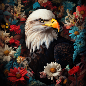 Diamond Painting Eagle among flowers