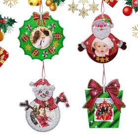 Diamond Painting Christmas Ornament Photo Frame Set 001 (4 pieces)