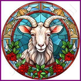 Diamond Painting Stained Glass Christmas Goat
