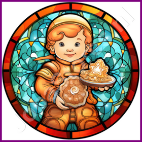 Diamond Painting Stained Glass Christmas Gingerbread 01