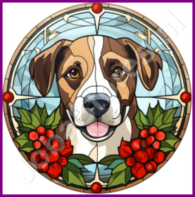 Diamond Painting Stained Glass Christmas Dog 01