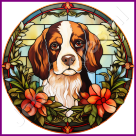 Diamond Painting Stained Glass Christmas Dog 02