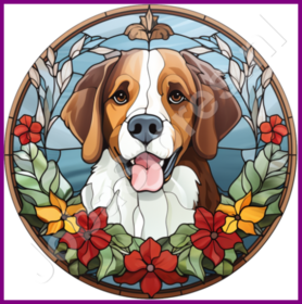 Diamond Painting Stained Glass Christmas Dog 03