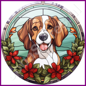 Diamond Painting Stained Glass Christmas Dog 04