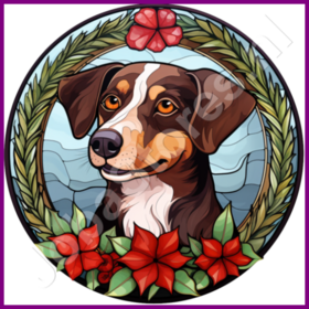 Diamond Painting Stained Glass Christmas Dog 05