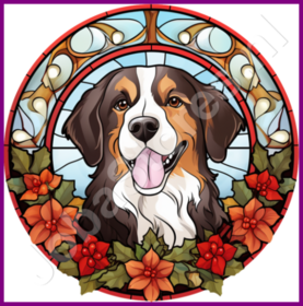 Diamond Painting Stained Glass Christmas Dog 07