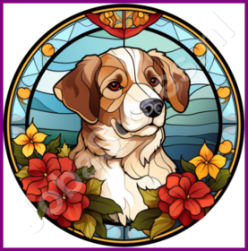 Diamond Painting Stained Glass Christmas Dog 09