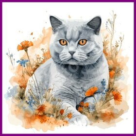 Diamond Painting Cat British Shorthair 02